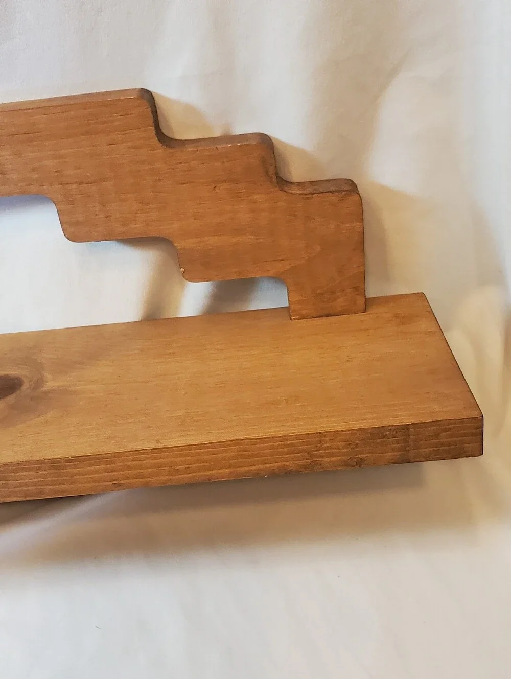 Rustic Wooden Wall Shelf Vintage Display Knick Knacks Reversible Retro MCM
